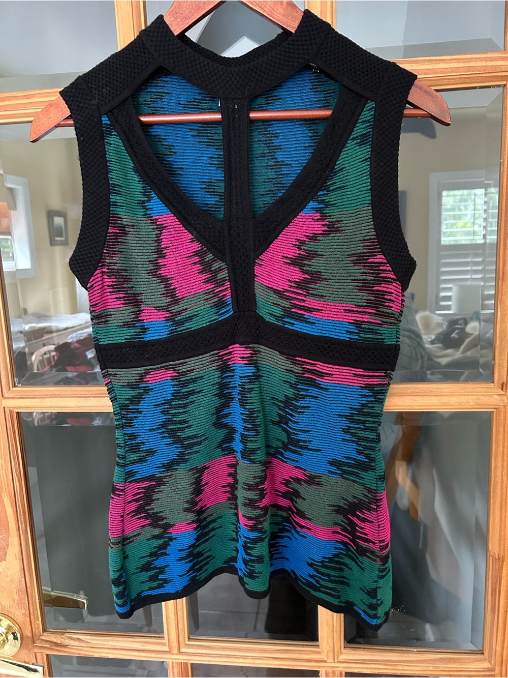 M Missoni Cut-out Knit Sleeveless Top